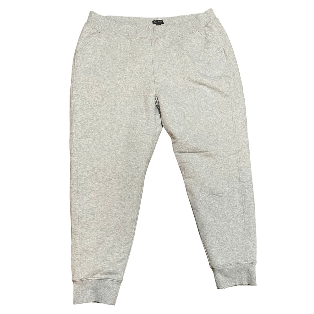 Eddie Bauer Women's 2XL Sherpa Fleece Lined Sweatpants Light‎ Gray Cozy Joggers